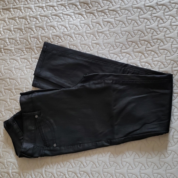 Pants - Vegan Leather Coated Skinny Pants